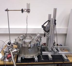 Experimental setup at TU Braunschweig used to measure the thermal properties of cometary analog samples.